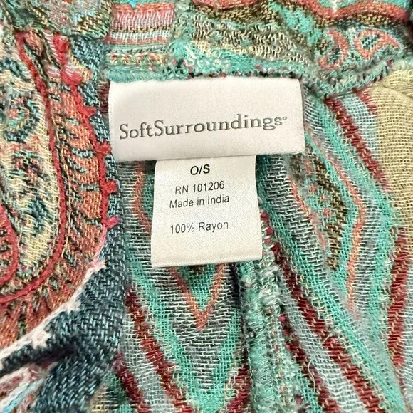 Soft Surroundings Cardigan O/S Embroidered Open Front Boho Duster Gypsy Hippie - Picture 3 of 4